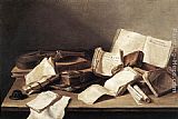 Jan Davidsz De Heem Canvas Paintings - Still-Life of Books
